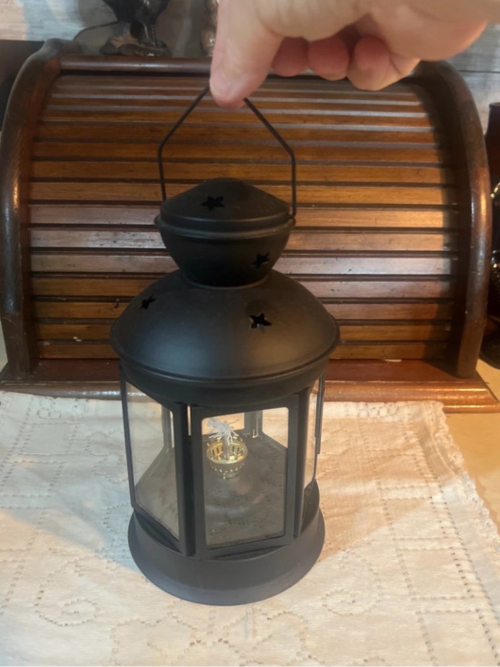 Black Star-Cut Metal Lantern Cottagecore charm